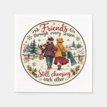 Arte Navideño de Amistad Invernal Vintage
