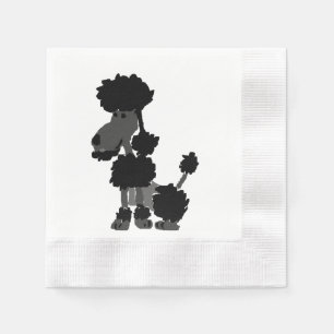 Servilleta De Papel Arte negro divertido del perro de caniche