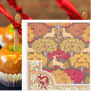 Servilleta De Papel Arte nuevo otoño árboles y ciervos Vintage otoño