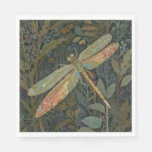 Servilleta De Papel Arte nuevo vintage dragona verde dorada