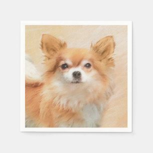 Servilleta De Papel Arte original de la pintura de perro de Chihuahua,