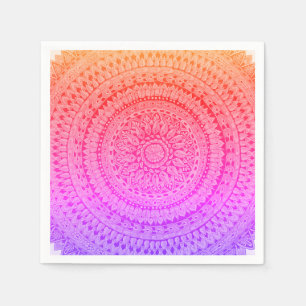 Servilleta De Papel Arte Original de Mandala Multicolor