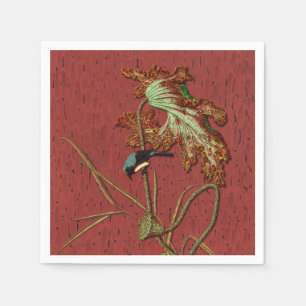 Servilleta De Papel Arte ornamental de Pájaros y Plantas Janpanesas