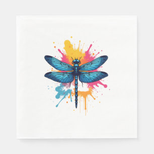 Servilleta De Papel Arte pop artístico colorido pintado Dragonfly