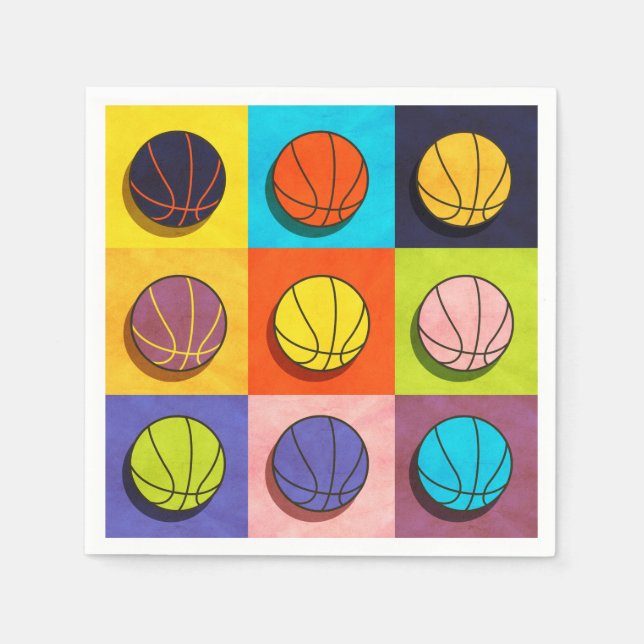 Servilleta De Papel Arte pop de baloncesto (Anverso)