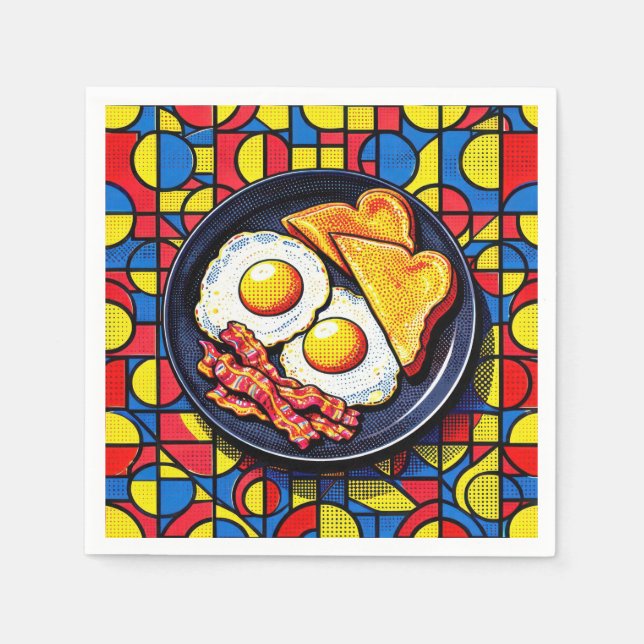 Servilleta De Papel Arte Pop del Desayuno (Anverso)