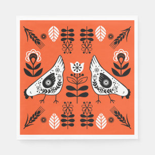 Servilleta De Papel Arte popular de Chicken Hen