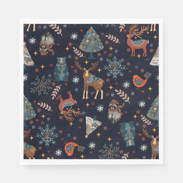 Servilleta De Papel Arte Popular de Navidad (Anverso)