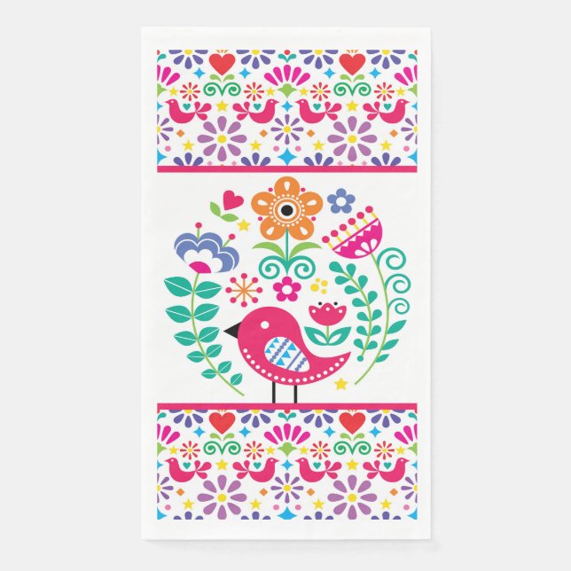 Servilleta De Papel Arte popular escandinavo (Anverso)