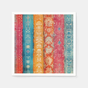 Servilleta De Papel Arte Popular Sueco Escandinavo Étnico Vintage 