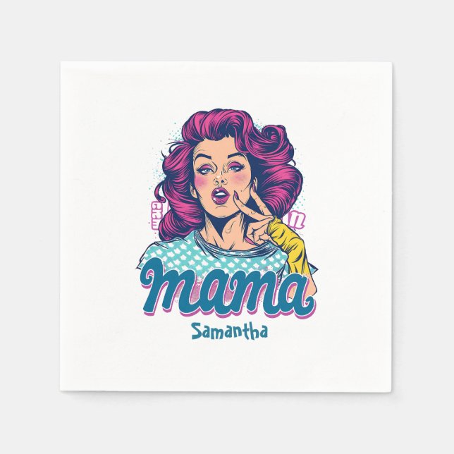 Servilleta De Papel Arte Retro Mama Pop Personalizado (11) (Anverso)