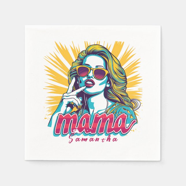 Servilleta De Papel Arte Retro Mama Pop Personalizado (5) (Anverso)