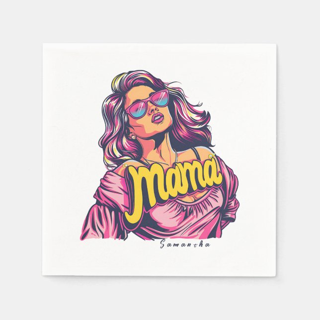 Servilleta De Papel Arte Retro Mama Pop Personalizado (6) (Anverso)