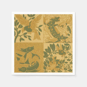 Servilleta De Papel Arte Retro Modernista Animal Estética de la Natura