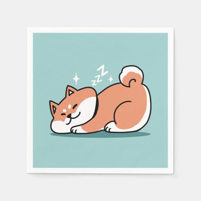 Servilleta De Papel Arte Shiba Inu relajado: Solo un Shiba bajo tierra (Anverso)