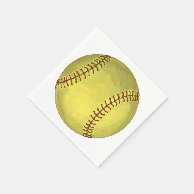 Servilleta De Papel Arte Softball pintado (Borde)