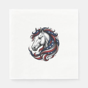 Servilleta De Papel Arte vectorial de grabado vintage de caballo patri