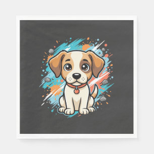 Servilleta De Papel Arte vectorial de perro lindo con salpicaduras de