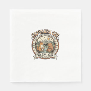 Servilleta De Papel Arte vectorial vintage de gato capibara capibara g