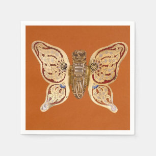 Servilleta De Papel Arte Victoriano Mariposa de Oro Tiffany Vintage