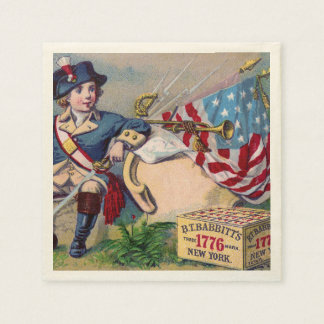 Servilleta De Papel Arte vintage de la bandera masculina de la guerra 