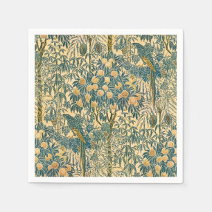 Servilleta De Papel Arte vintage de Walter Crane de guacamayo y frutas