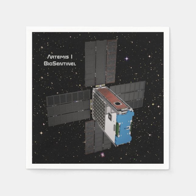 Servilleta De Papel Artemis BioSentinel CubeSat (Anverso)