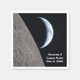 Servilleta De Papel Artemis II sobrevuelo lunar