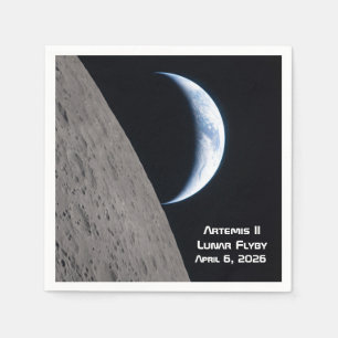 Servilleta De Papel Artemis II sobrevuelo lunar