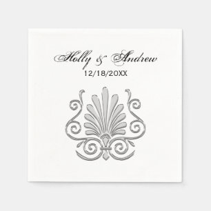 Servilleta De Papel Artes Decorativas Antiguas Pluma de Plata Arabesco