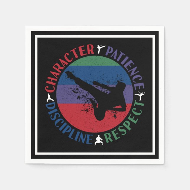 Servilleta De Papel Artes marciales - Valores básicos de karate (Anverso)