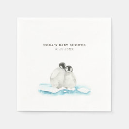 Servilleta De Papel Ártico de Invierno de Pingüinos Cutos