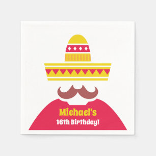 Servilleta De Papel Artículos de fiesta de cumpleaños con bigote y som