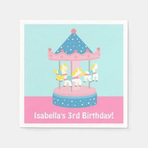 Servilleta De Papel Artículos de fiesta de cumpleaños de tiovivo