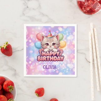 Servilleta De Papel Artículos para Fiesta de Cumpleaños de Gato Adorab