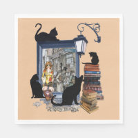 Artista holandés vintage y gatos negros