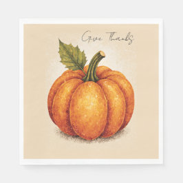 Servilleta De Papel Artistic Grain Thanksgiving Pumpkin