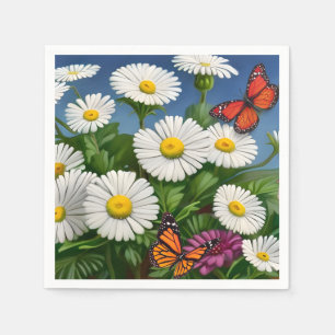 Servilleta De Papel Artsy Fun Daisies And Butterflies