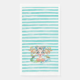 Servilleta De Papel Artsy Mermaid on Blue Stripes