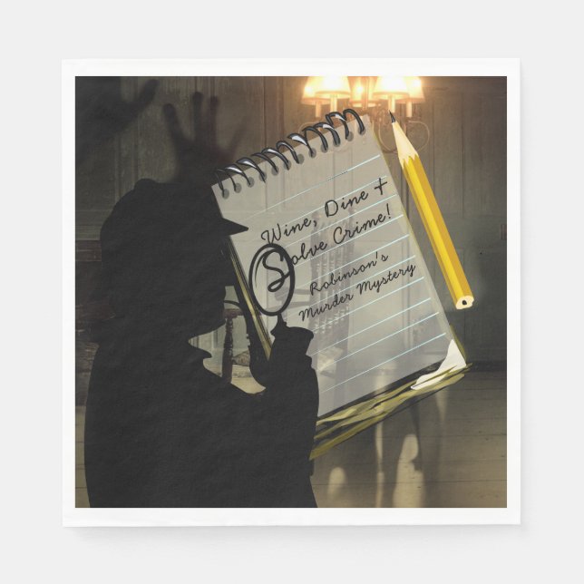 Servilleta De Papel Asesinato Misterio Fiesta Napkins Personalizado (Anverso)