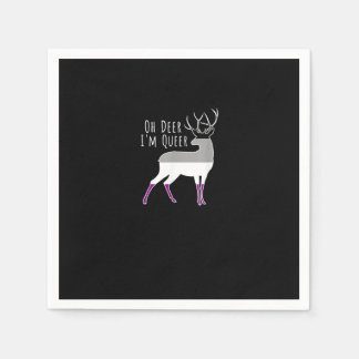 Servilleta De Papel Asexual Flag Oh Deer Queer Pride Funny LGBT Design