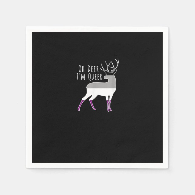 Servilleta De Papel Asexual Flag Oh Deer Queer Pride Funny LGBT Design (Anverso)