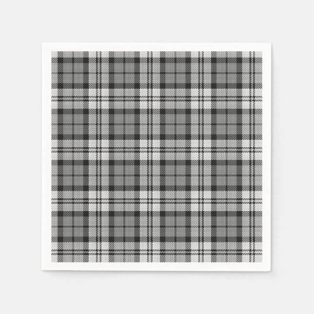 Servilleta De Papel Ash Gray Blackwatch Campbell Tartan Plaid (Anverso)