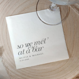 Servilleta De Papel Así nos conocimos en un bar Boda moderna simple