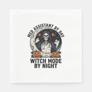 Servilleta De Papel Asistente Médico Bruja de Halloween Grabado Antigu