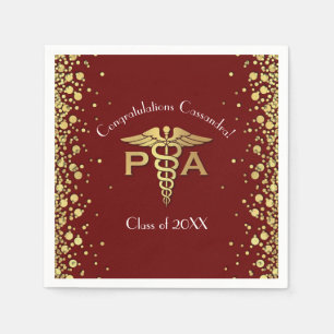 Servilleta De Papel Asistente Médico Graduación Granate Dorado