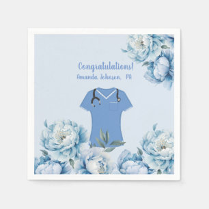 Servilleta De Papel Asistente médico personalizado PA azul matorrales