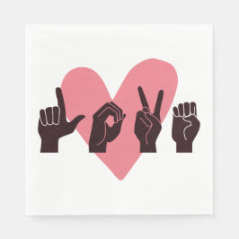 Servilleta De Papel ASL Amor IV - Día de San Valentín