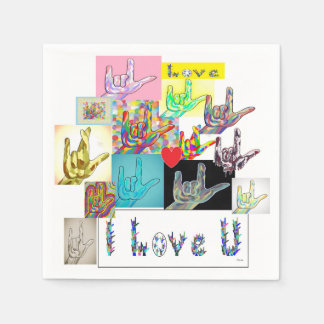Servilleta De Papel ASL I Love You Medley