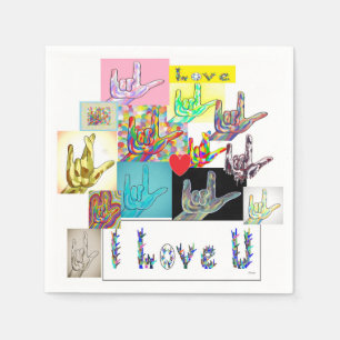Servilleta De Papel ASL I Love You Medley